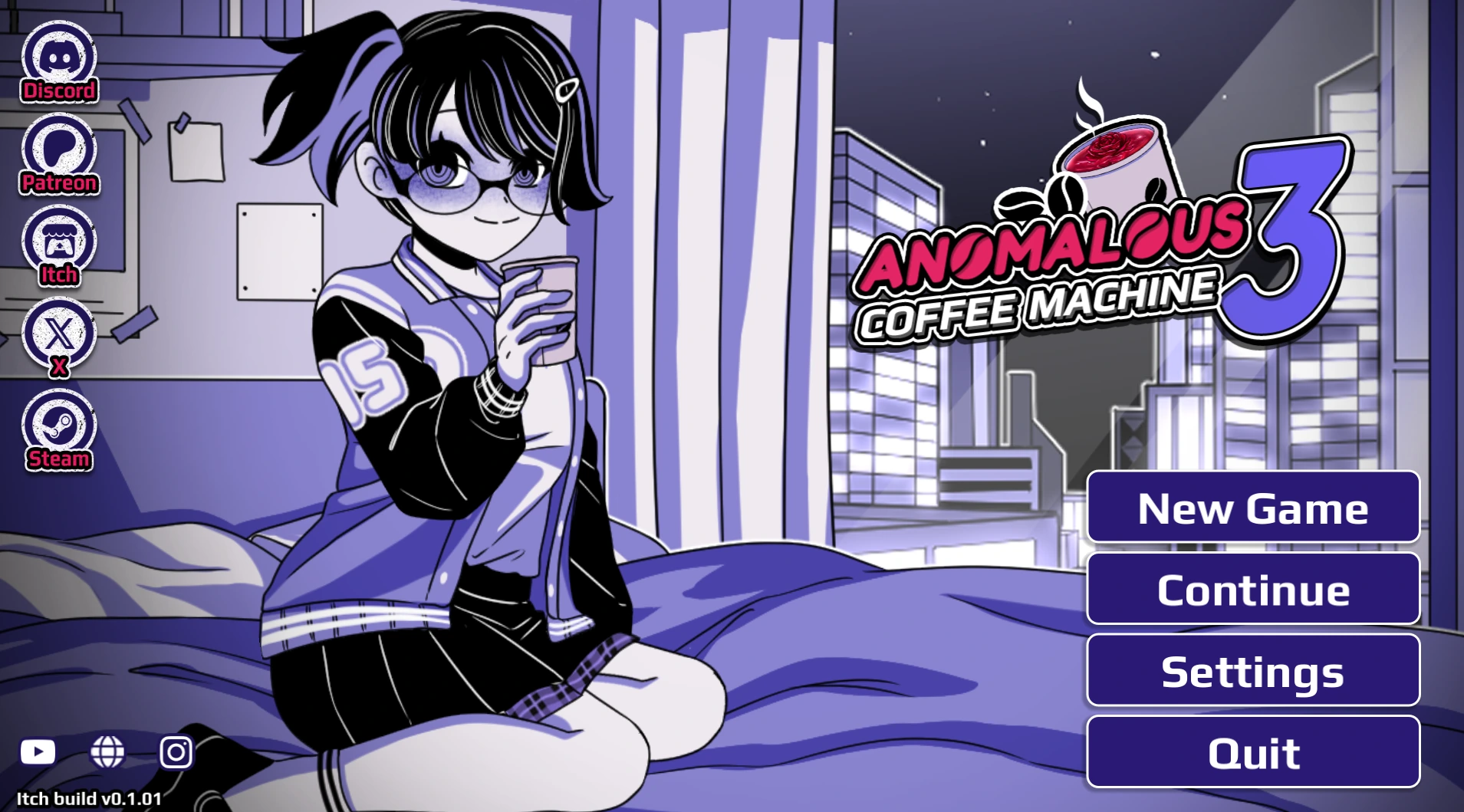 Anomalous Coffee Machine 3 new game menu