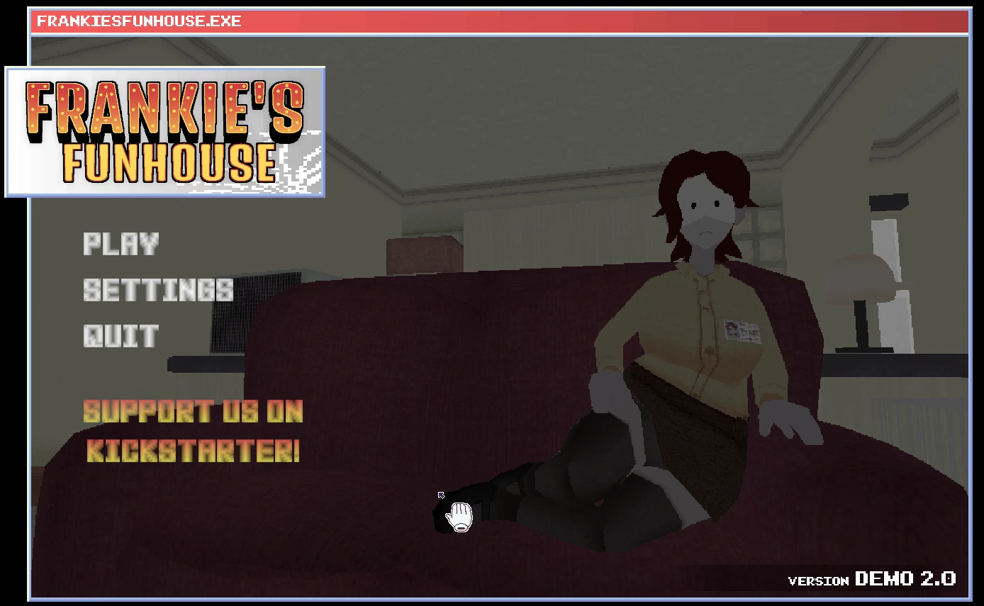 Frankie's Fun House demo main menu with Ms. Happ