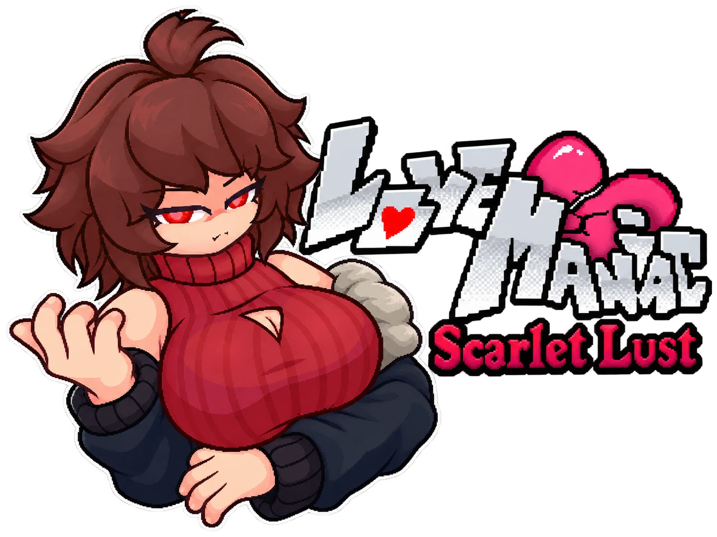 LoveManiac Scarlet Lust character and title artwork
