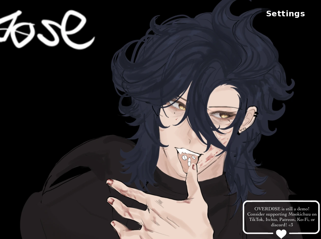 Over Dose psychological visual novel game card