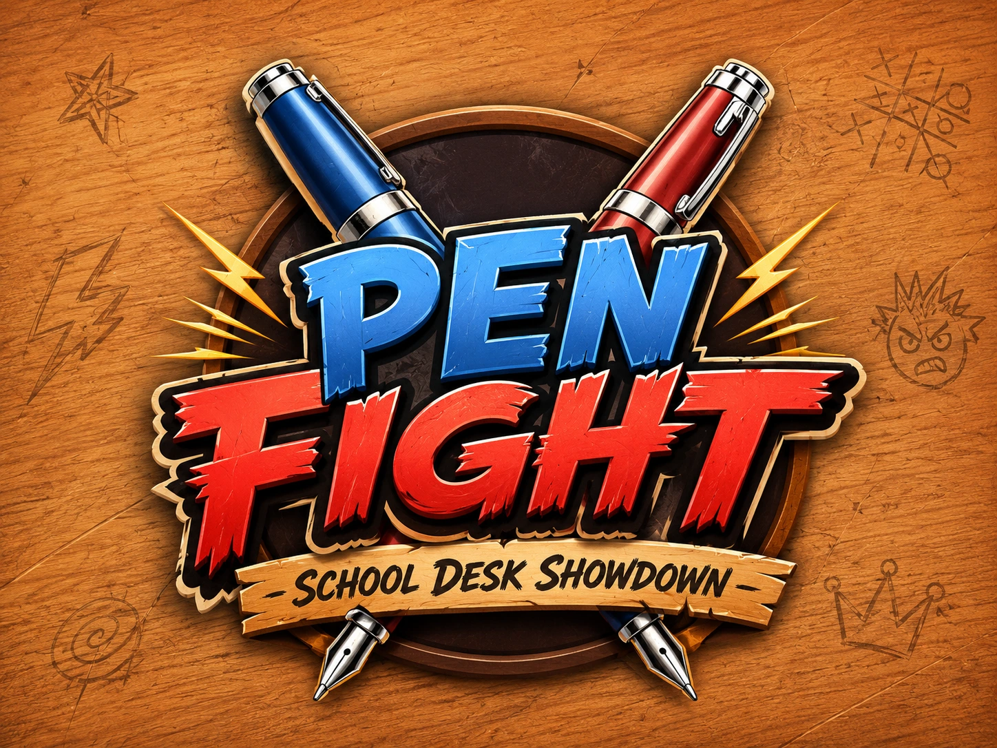 Pen Fight red and blue pen physics duel card