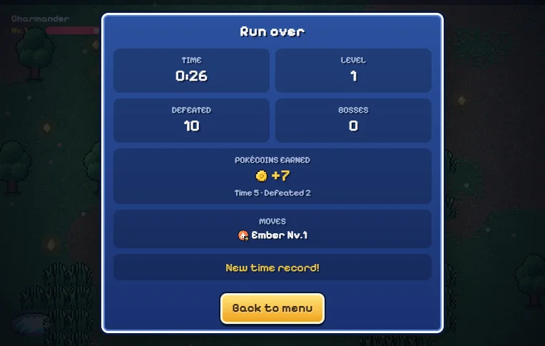 The result interface after a local run