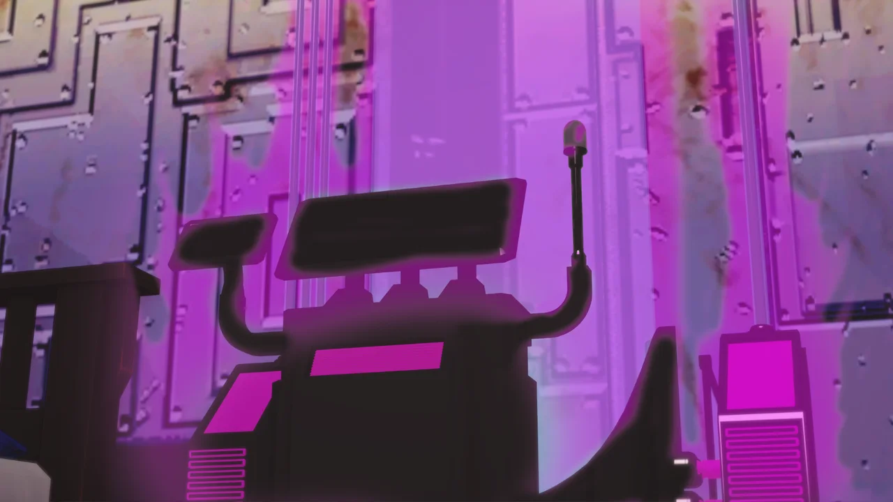 Purple-lit control device from the RWBY Rise corruption plot