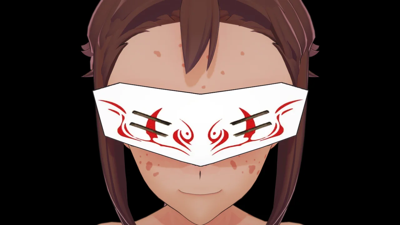 White Fang mask against a red warning background