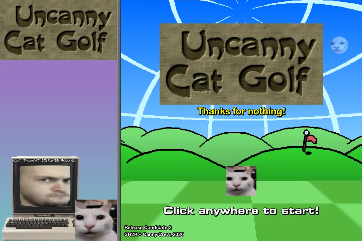 Uncanny Cat Golf read the whole lane course scene